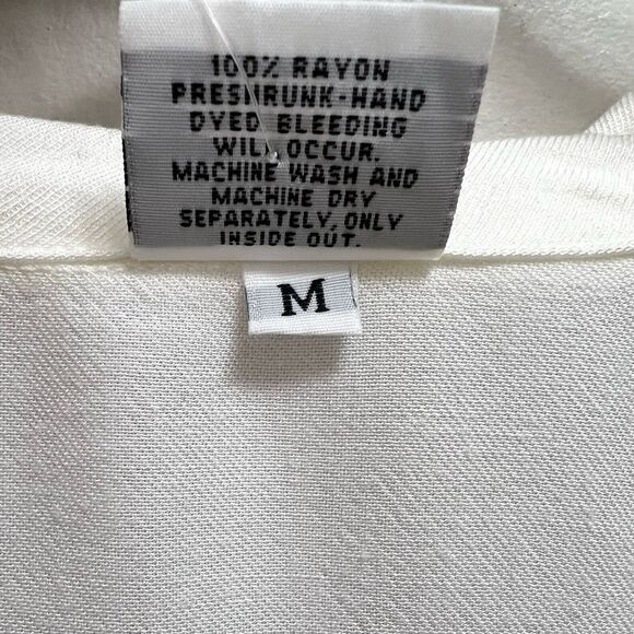 NWT CP Shades Blouse Button Up Long Sleeves Ivory Cream Size M - Picture 6 of 8